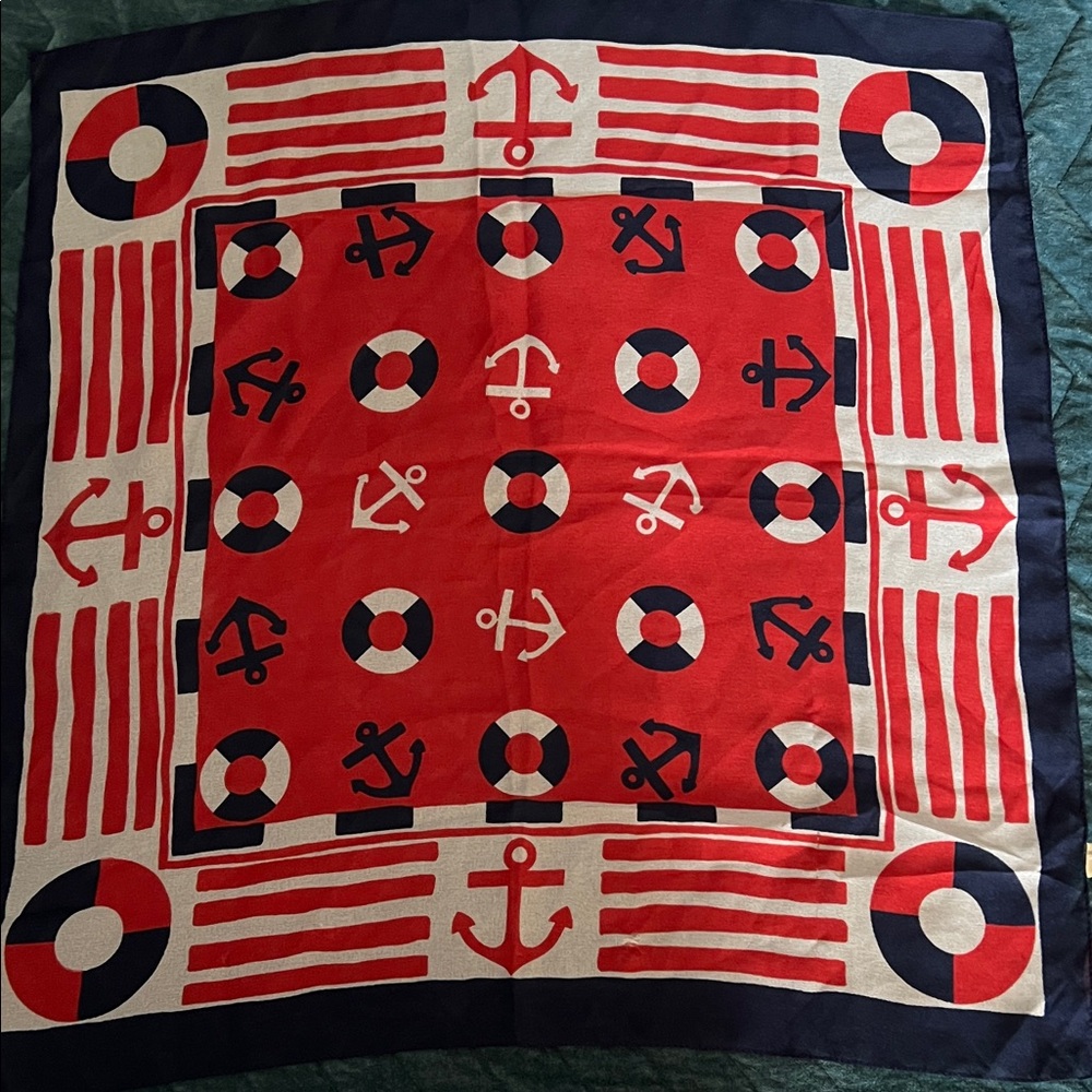 Nautical Red and Navy Scarf